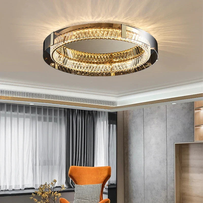 Afralia™ Crystal LED Ceiling Chandelier Modern Dimmable Luxury Light Fixture