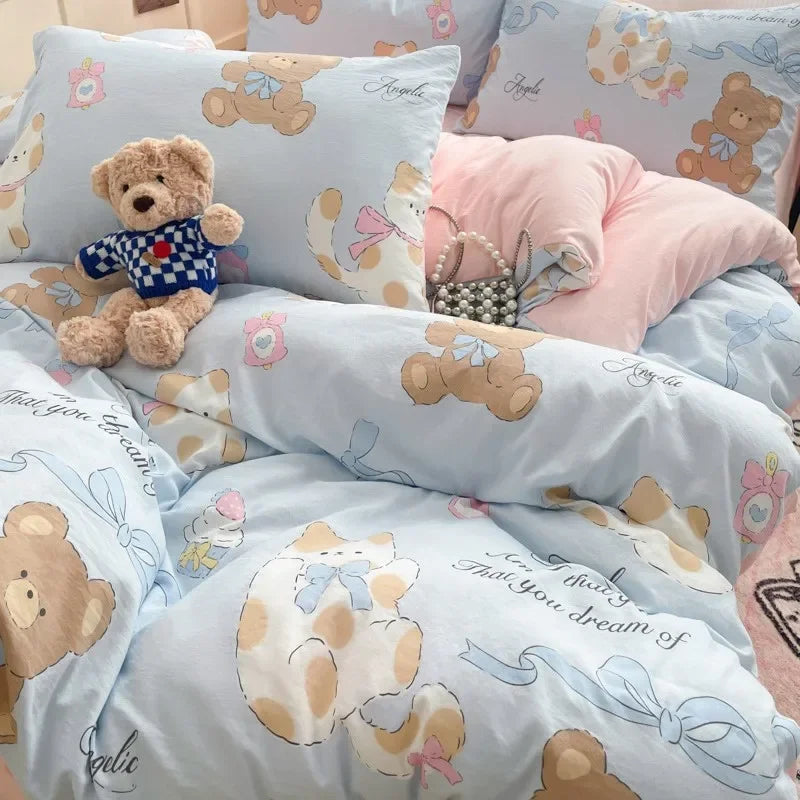 Afralia™ Patterned Fitted Sheet Comforter Set - Soft Bedding for Adults & Children