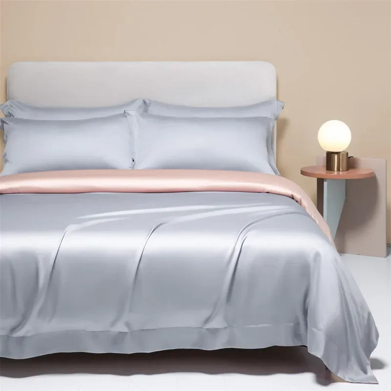 Afralia™ Satin Single Duvet Cover - Cool Solid Color, Smooth Finish