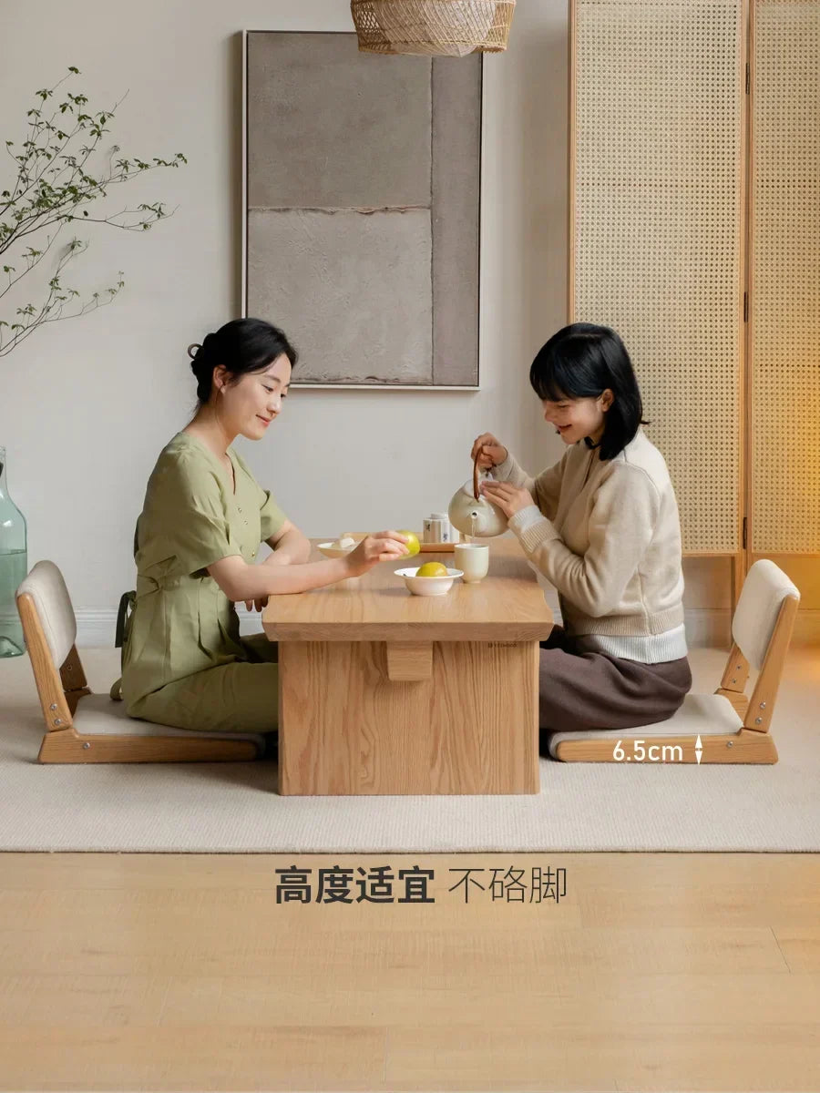 Afralia™ Solid Wood Legless Stool Tatami Armchair Washitsu Bay Window Seat