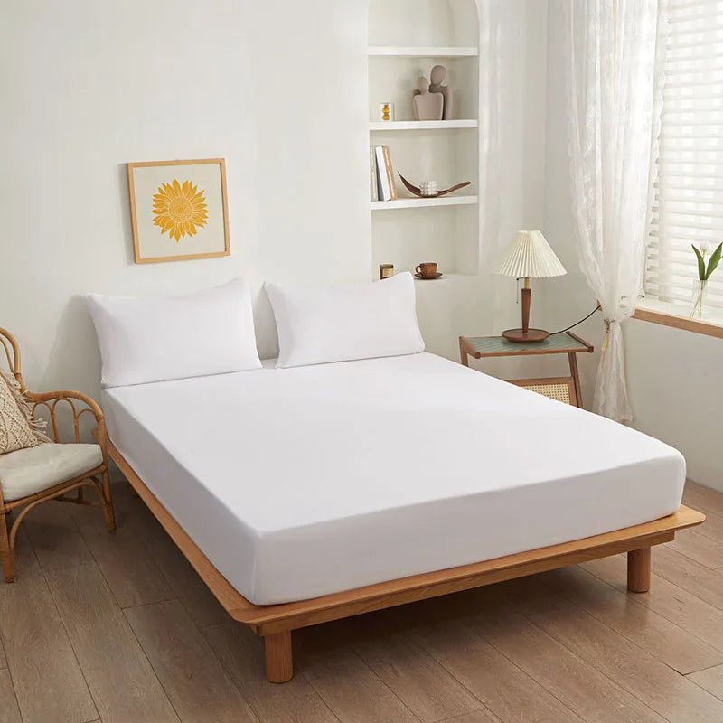 Afralia™ Soft Polyester Cotton Single Fitted Sheet Mattress Cover Bed Sheet
