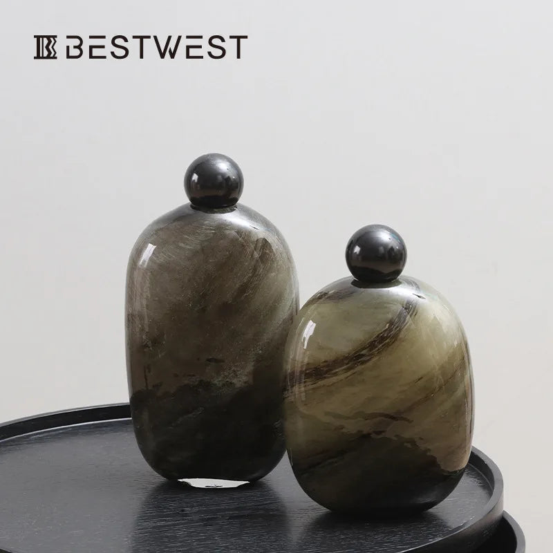 Afralia™ Oval Glass Vase for Home Decoration and Floral Arrangement
