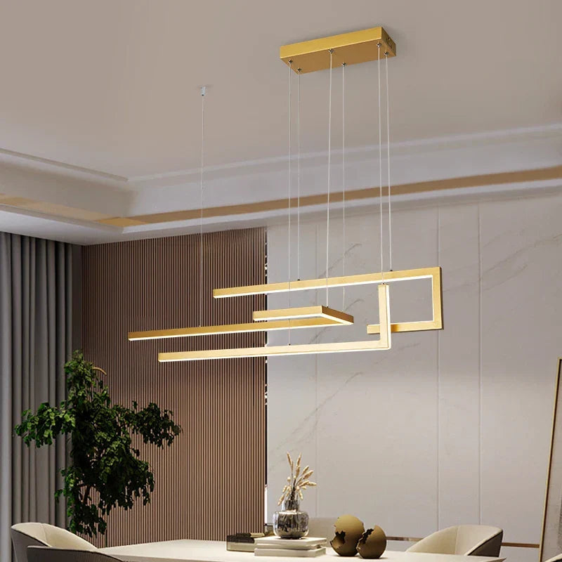 Afralia™ Black LED Ceiling Pendant Light - Dimmable Modern Chandelier for Home Decor