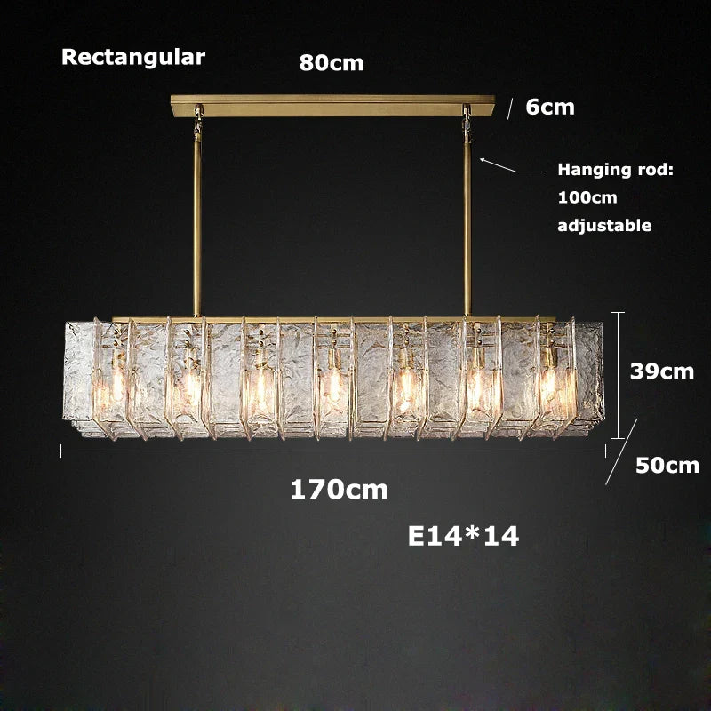 Afralia™ LED Gold Smoky Gray Glass Chandelier - Creative Living Room Ceiling Fixture