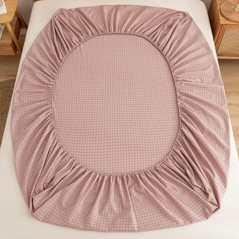 Afralia™ Cotton Fitted Sheet with Elastic Bands for Single Double King Queen Bed