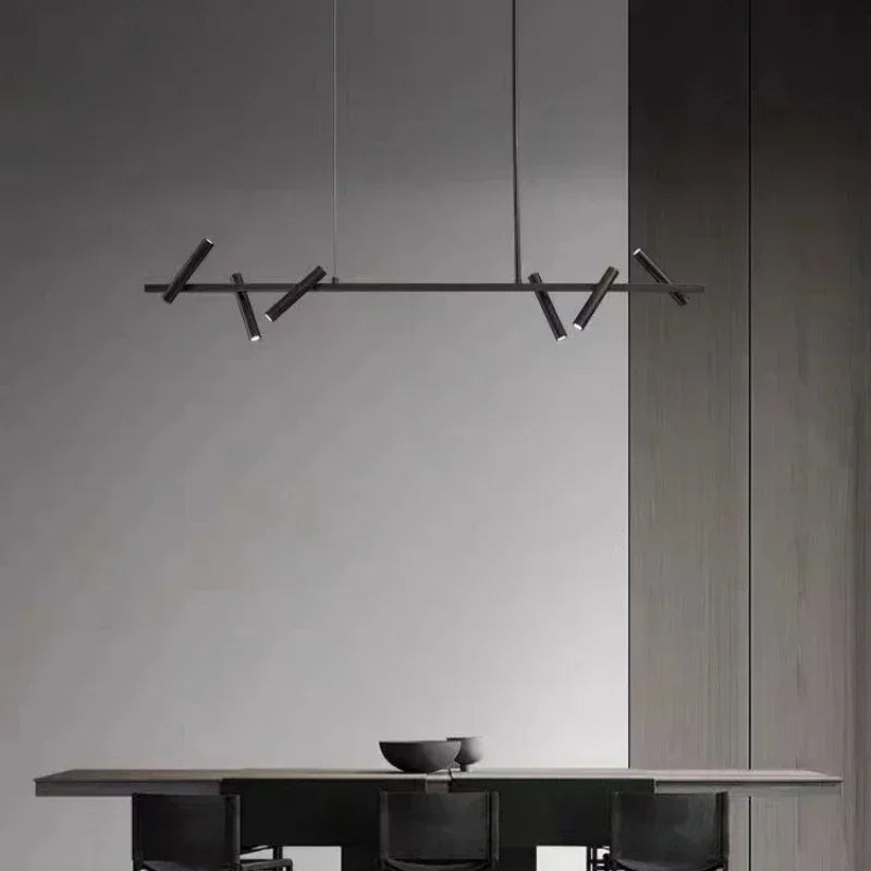 Afralia™ Black Metal Round LED Pendant Chandelier for Indoor Lighting