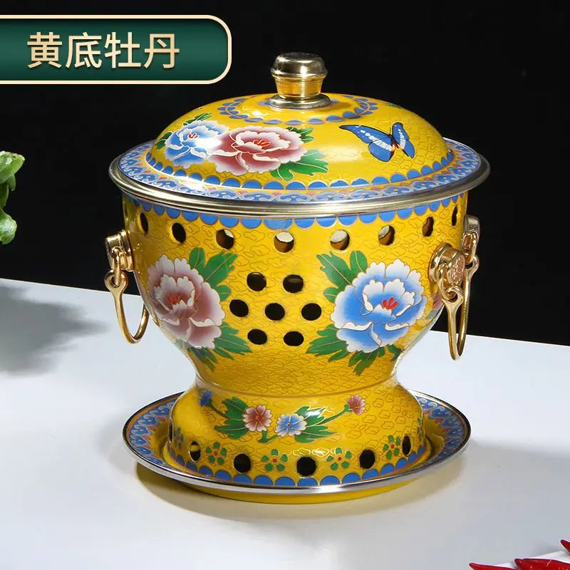 Afralia™ Mini Enamel Hotpot with Alcohol Burner, Pure Copper Single Serving Oil Boiler