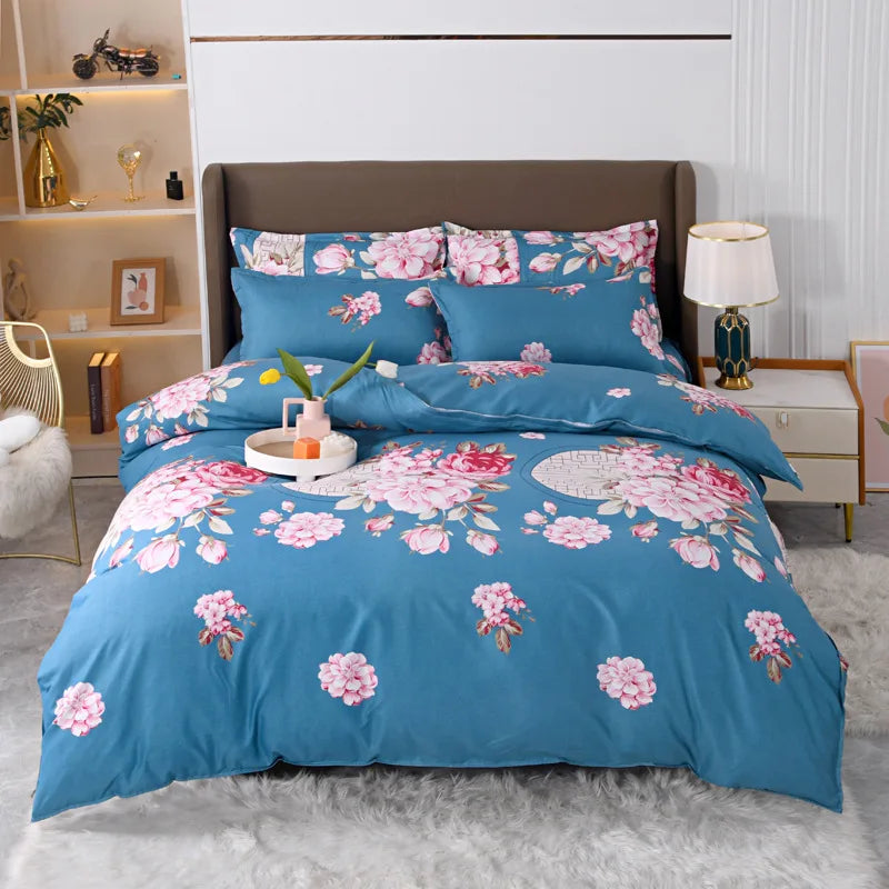 Afralia™ Pastoral Printed Cotton Comforter Cover for Queen King Bed - Four Seasons