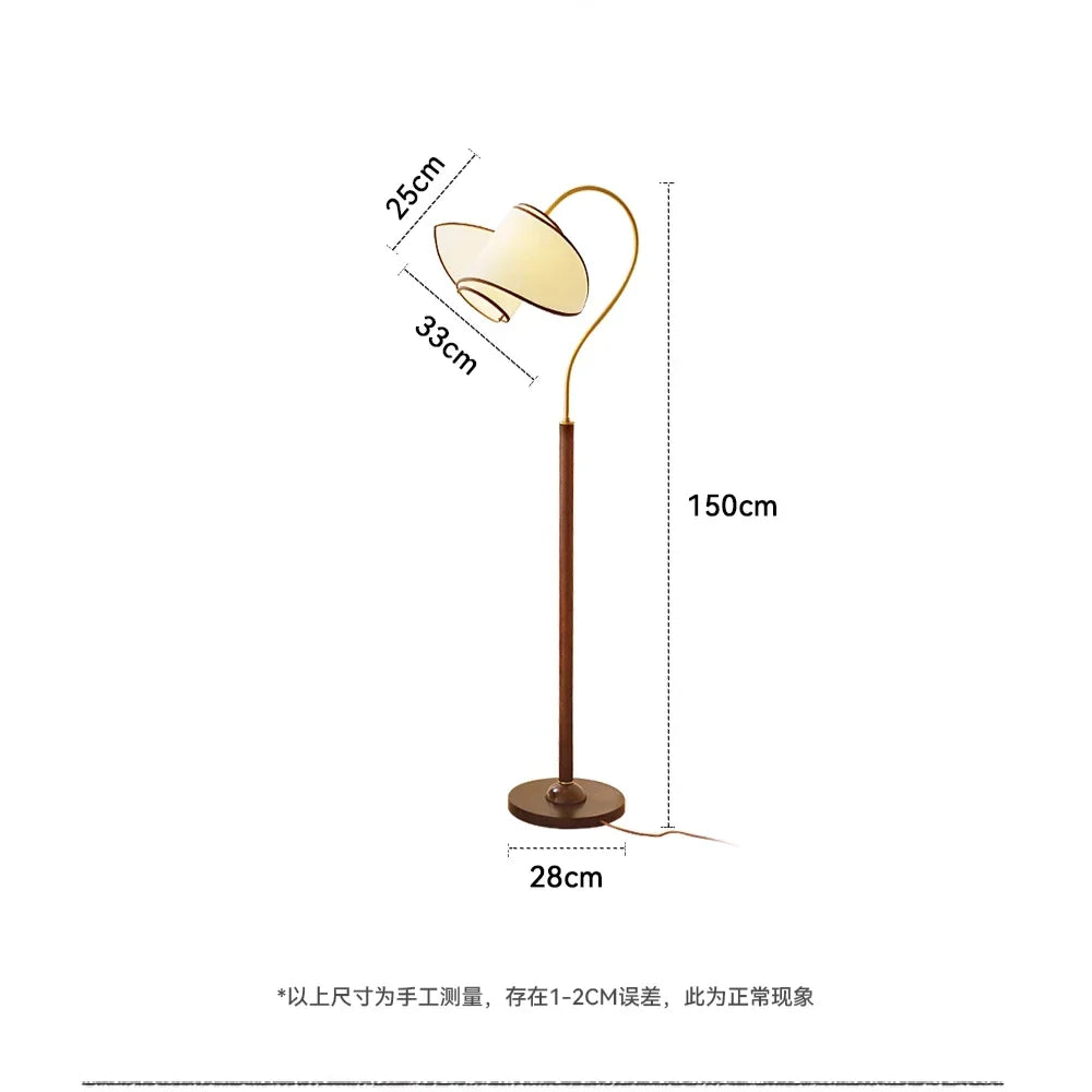 Afralia™ Vintage Solid Wood Floor Lamp for Retro Bedroom and Nanyang Living Room