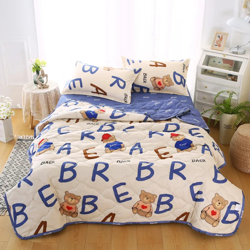 Afralia™ Nordic Printed Cooling Comforter Bedding for Adults- Soft Single Double Blankets
