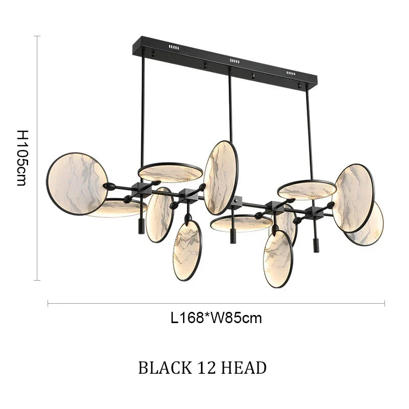 Afralia™ Classic Metal Chandelier with Glass and Iron Accents