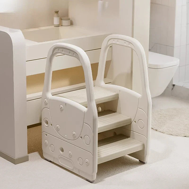 Afralia™ Metal Folding Ladder Stairs for Home Kitchen Decor and Kids Steps