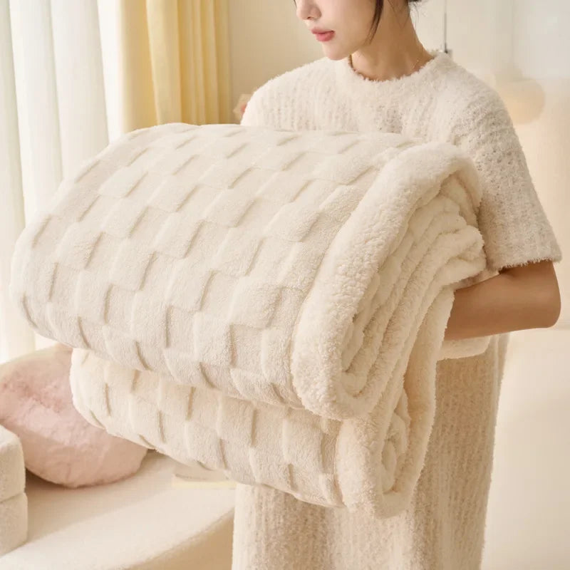 Afralia™ Taffeta Velvet Warm Blanket for Single Bed - Soft Nap Flannel Throws Blankets