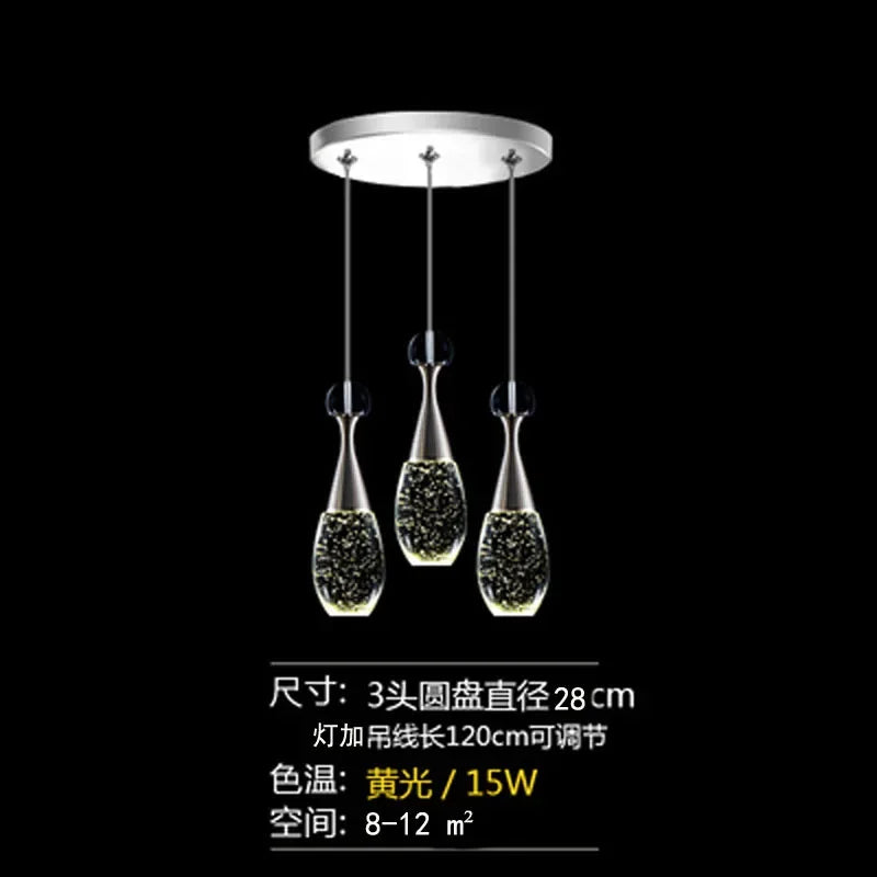Afralia™ Crystal Pendant Light Champagne Gold for Bedroom and Dining Room