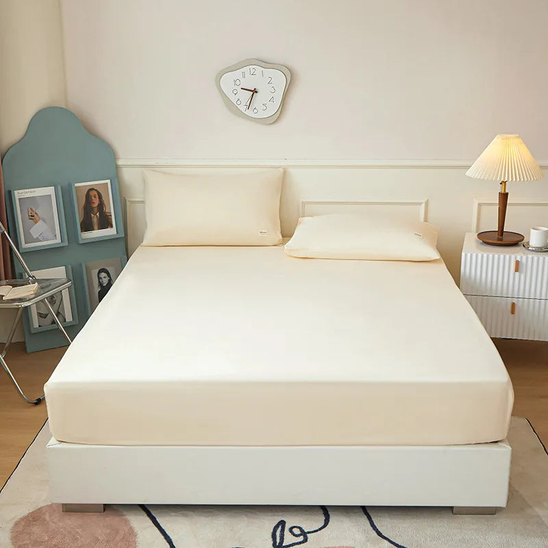 Afralia™ Solid Color Fitted Sheet: Cozy, Skin Friendly, Four Seasons Mattress Topper