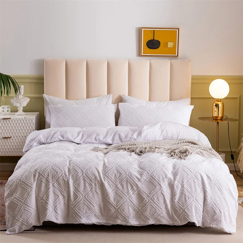 Afralia™ Geometric Cut Flowers Bedding Set: Queen King Size Duvet Cover Pillowcases