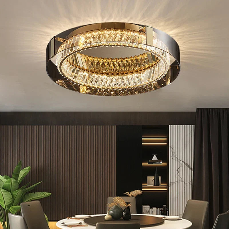 Afralia™ Crystal LED Ceiling Chandelier Modern Dimmable Luxury Light Fixture