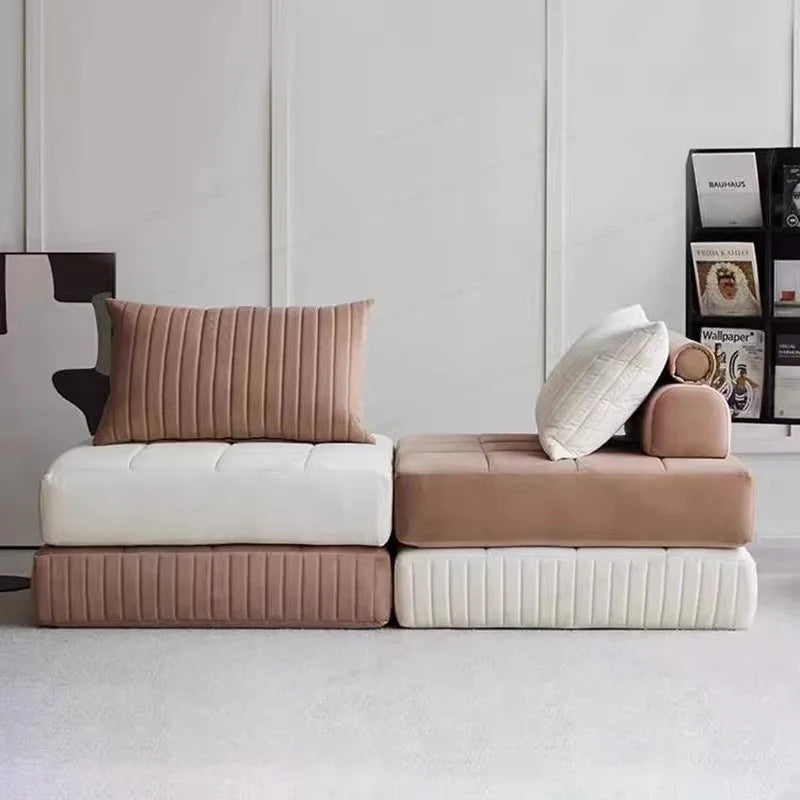 Afralia™ Luxury Corduroy Double Sofa Bed - Italian Style Retro Design