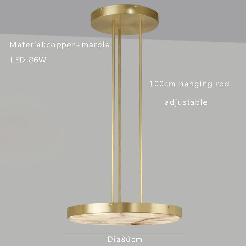 Afralia™ Round Spanish Marble Chandelier: Luxury Black Indoor Ceiling Light Fixtures for Dining Room