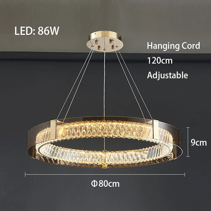 Afralia™ Crystal LED Ceiling Chandelier Modern Dimmable Luxury Light Fixture