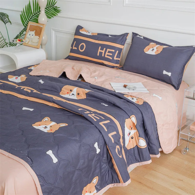 Afralia™ Nordic Printed Cooling Comforter Bedding for Adults- Soft Single Double Blankets