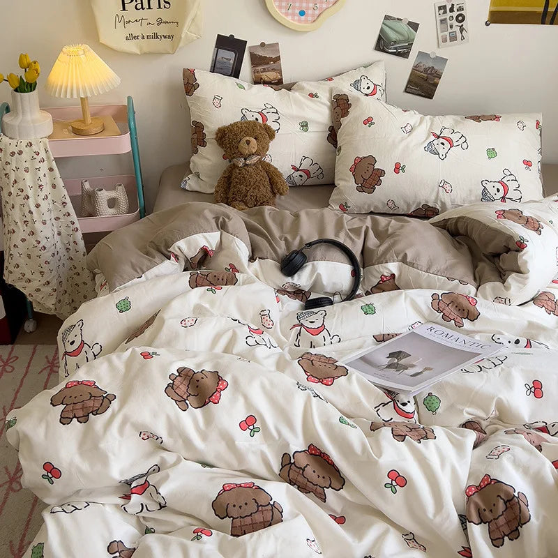 Afralia™ Korean Floral Print Single Duvet Cover: Sweet Comfort, All Seasons, Skin-Friendly