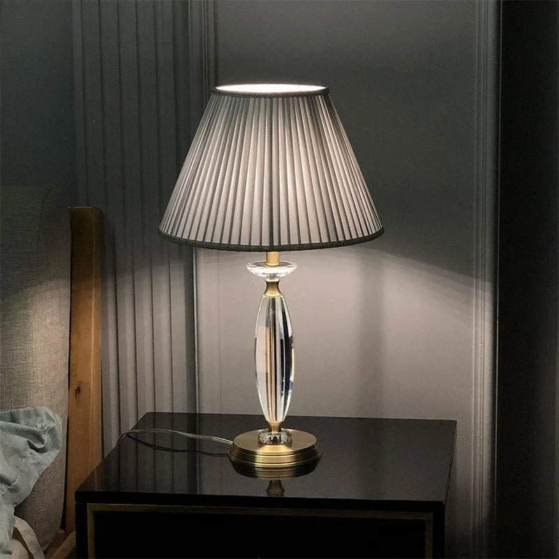 Afralia Crystal Floor Lamp - European Retro Style for Living Room, Bedroom, or Home Decoration