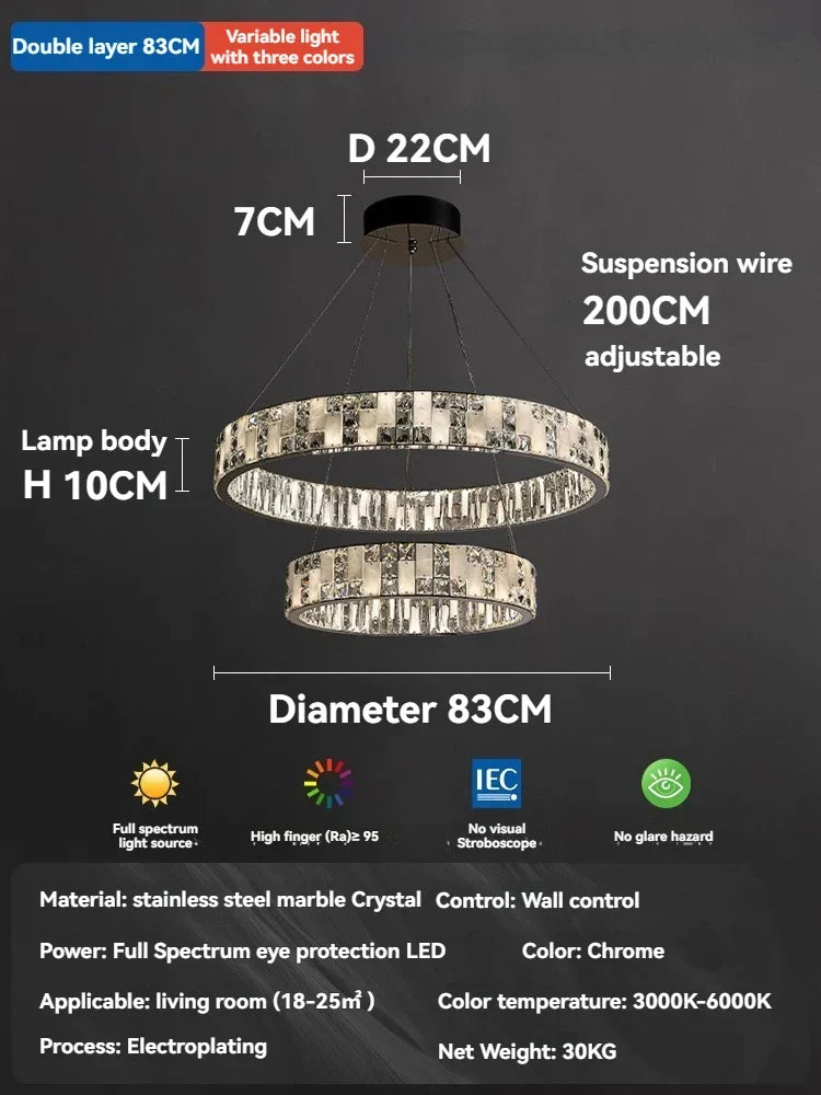 Afralia™ Black Acrylic Crystals Chandelier | Living Room Art Deco Ceiling Light