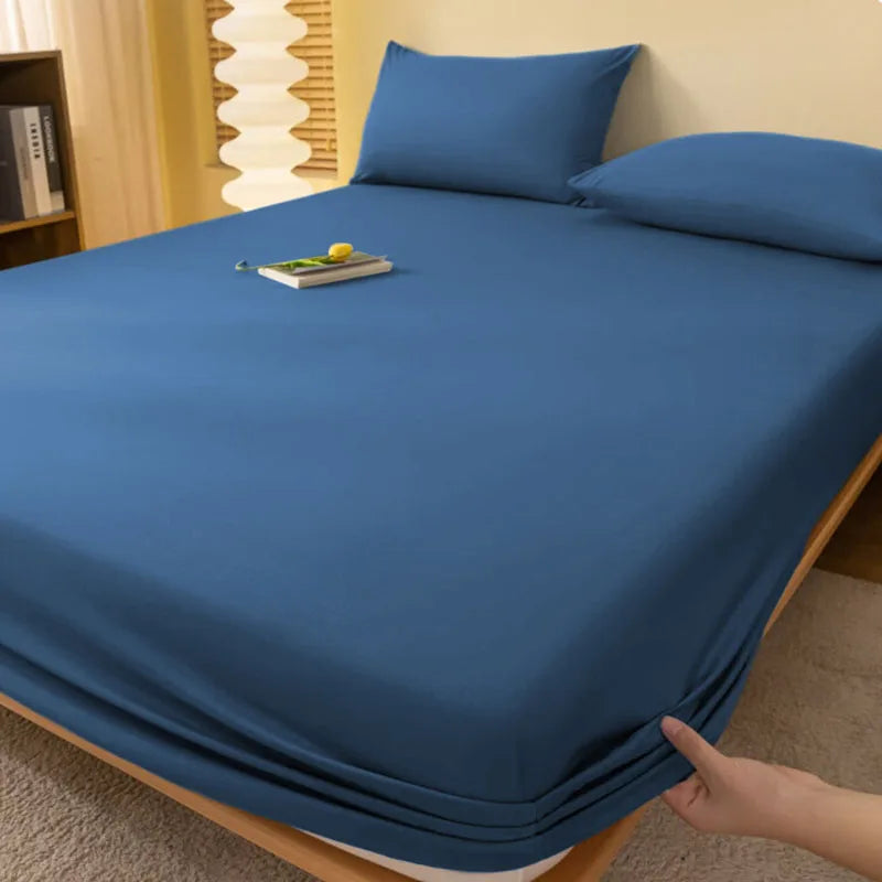 Afralia™ Cozy Solid Color Fitted Sheet - All Seasons Mattress Cover
