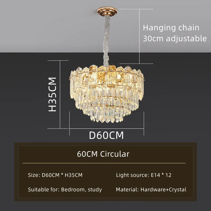 Afralia™ Luxury Crystal Chandelier Modern Ceiling Light for Bedroom Living Room Hall Hotel