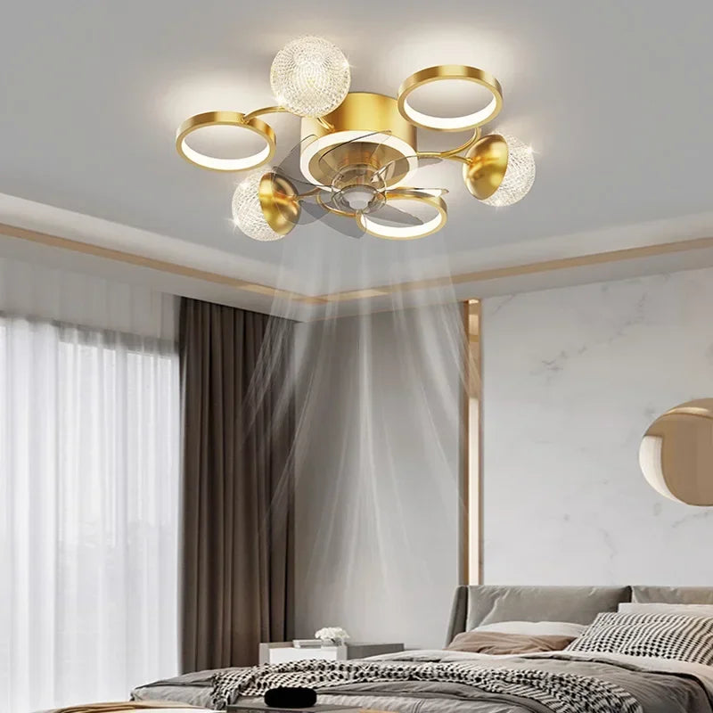 Afralia™ LED Ceiling Fans with Lights Remote Control for Indoor Lighting