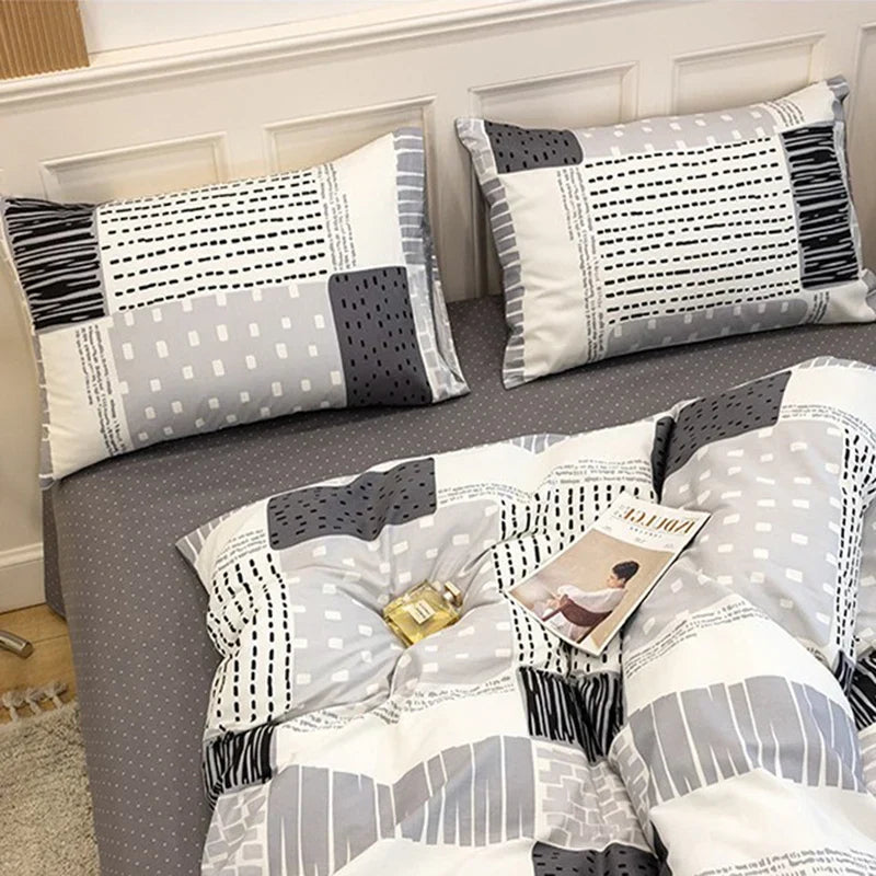 Afralia™ Geometric Print 100% Cotton Bedding Set for All Seasons