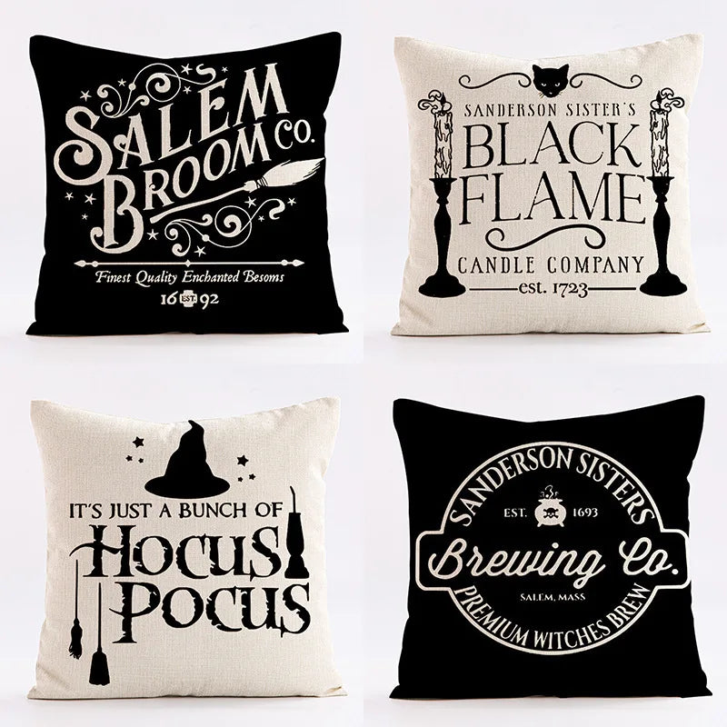 Halloween Pumpkin Witch Pillow Case Set for Home Sofa Decoration by Afralia™