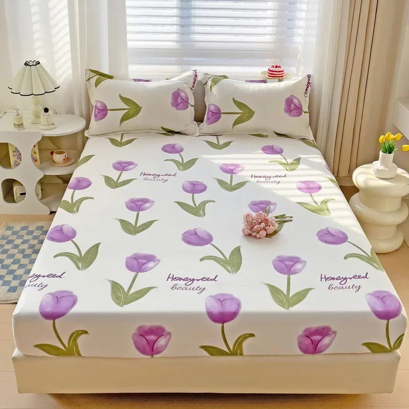 Afralia™ Japanese Style Thick Fitted Sheet for Queen/King Bed