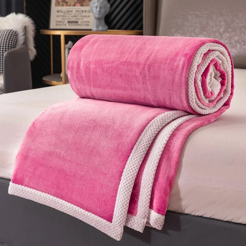Afralia™ Nordic Double-Sided Milk Velvet Blanket Quilt, Soft All Seasons Nap Blanket