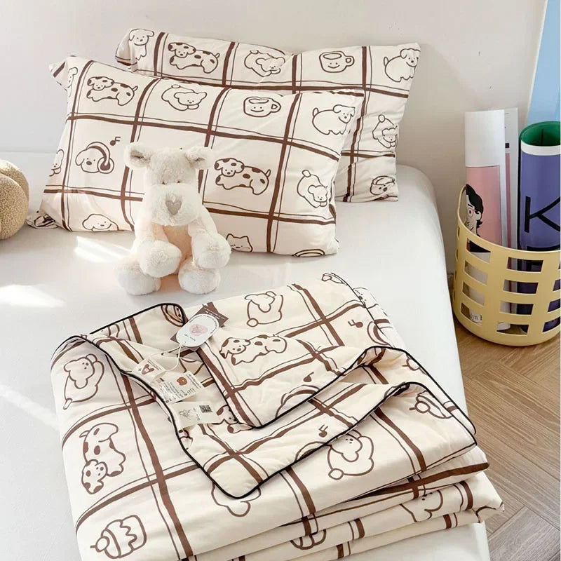 Afralia™ Children Cartoon Summer Cooling Quilt - Double Bed Breathable Thin Blanket Duvet