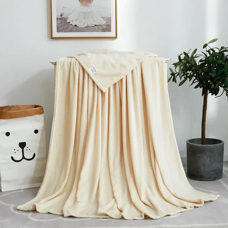 Afralia™ Cozy Flannel Warm Blanket: Soft Plush Coral Fleece Bed Cover & Shawl