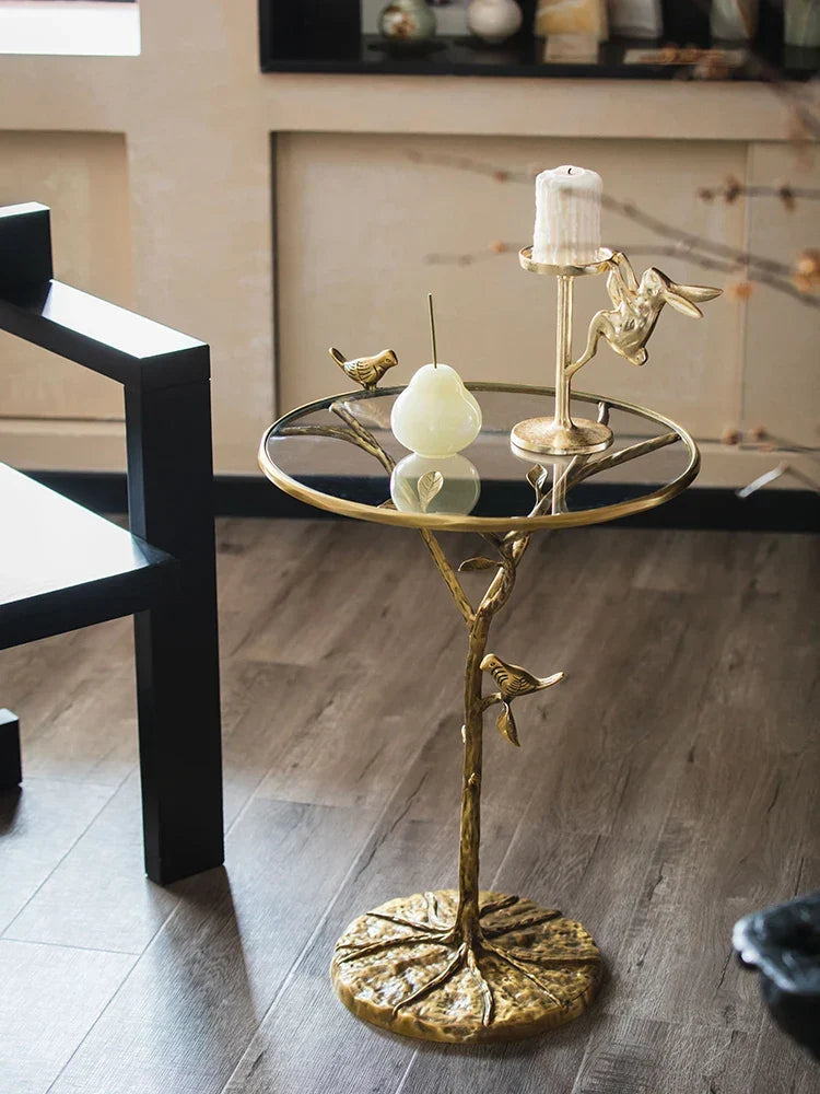 Afralia™ Brass Bird Side Table - Luxury Living Room Sofa Table for Creative Home Decor