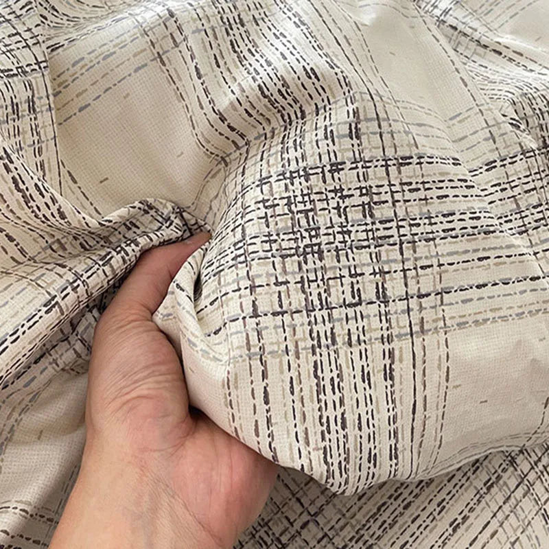 Afralia™ Cotton Grid Bedding Set - Soft & Stylish Bed Sheet, Quilt Cover Kit