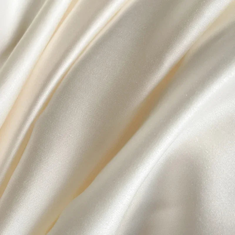 Afralia™ Summer Rayon Silk Bedding Set Queen/King Super Soft Duvet Cover Fitted Sheet Smooth Silk Bedclothes