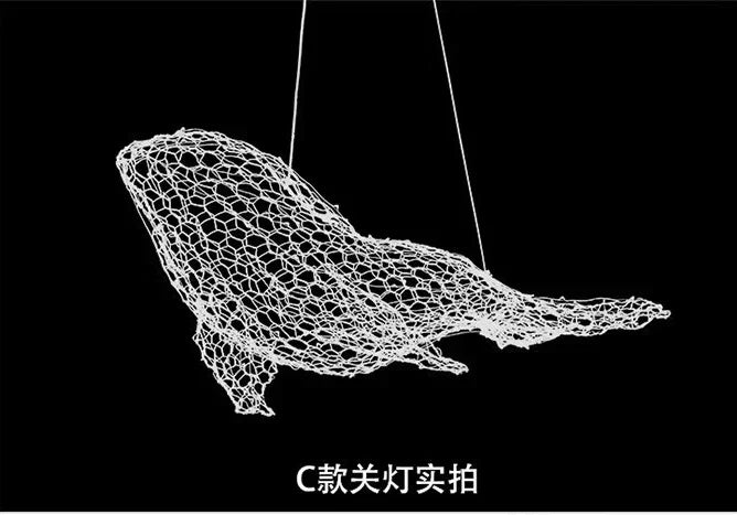 Afralia™ Fish-shaped Iron Net Pendant Lights, Industrial Style for Stores and Coffee Shops