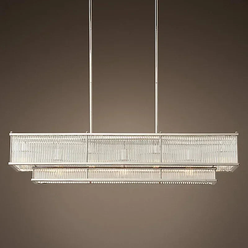Afralia™ Golden Brass Linear Crystal Chandelier - Luxury Pendant Light for Home