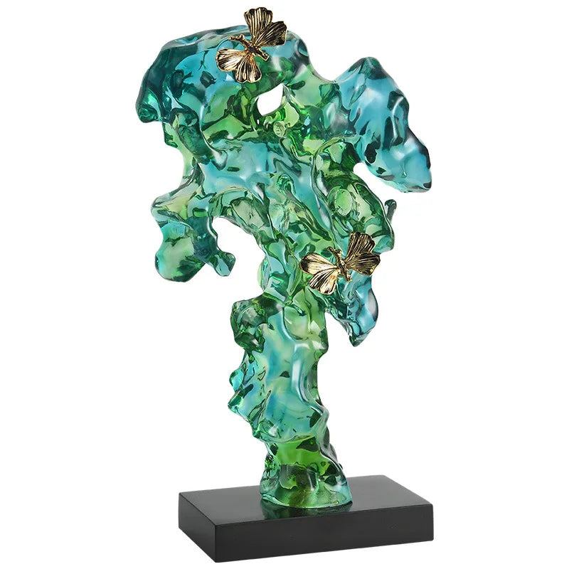 Afralia™ Transparent Resin Abstract Art Decoration Light Sculptures for Living Room and Porch
