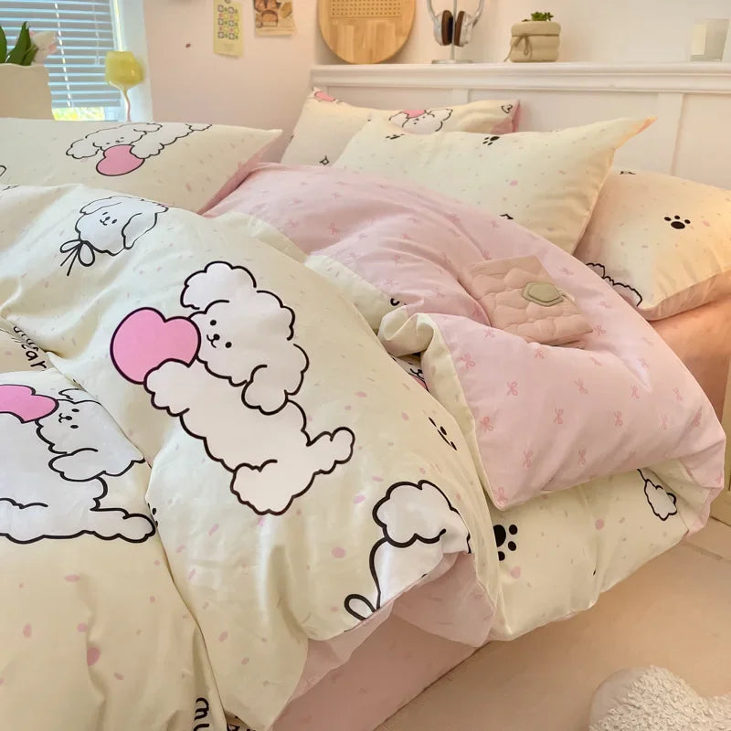 Afralia™ Spring Cotton Printed Duvet Set: Soft, Breathable, Cute Design, Various Sizes