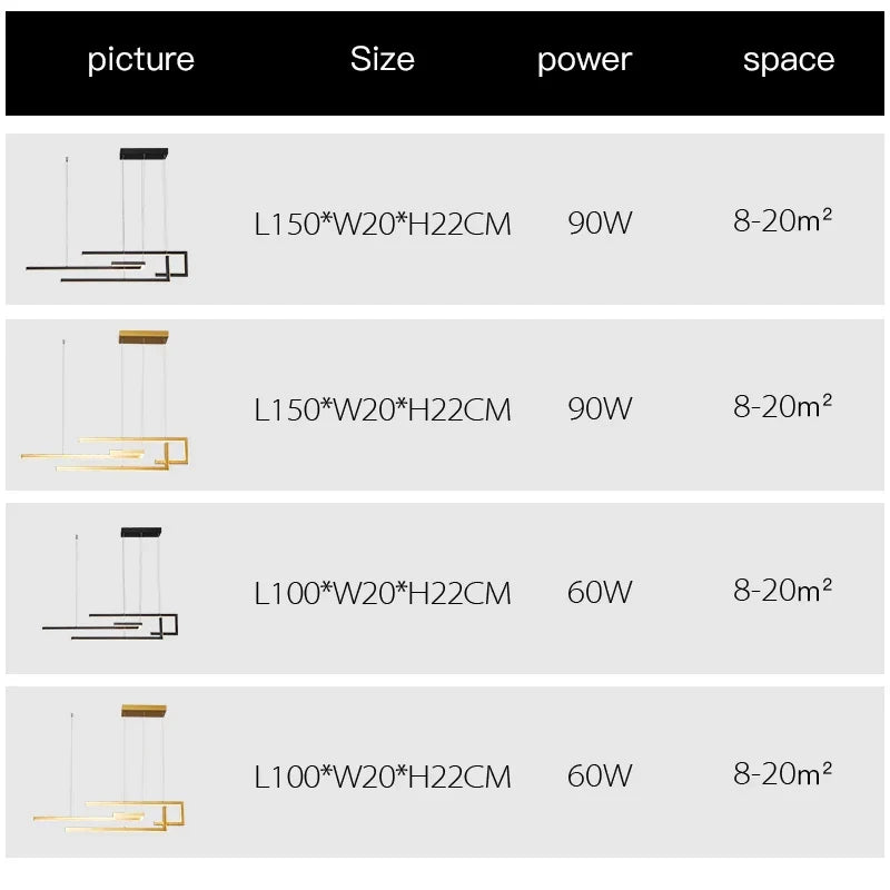 Afralia™ Black LED Ceiling Pendant Light - Dimmable Modern Chandelier for Home Decor