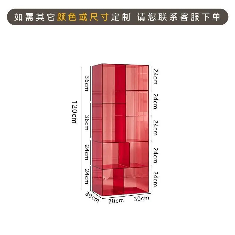 Afralia™ Modern Acrylic Bookcase Shelves: Light Luxury Art Museum Display Bookshelf