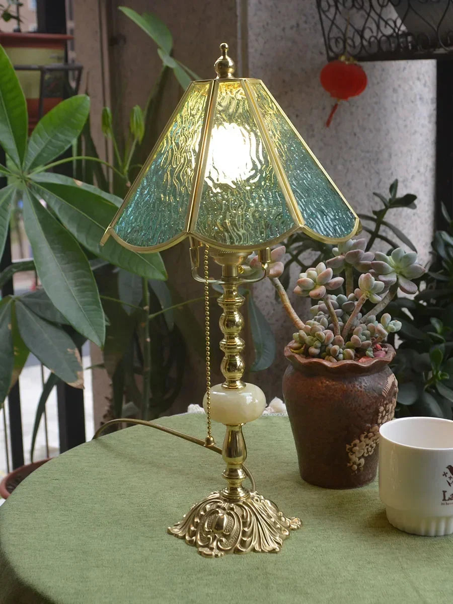 Afralia™ Brass Desk Lamp - French Retro Minimalist Light Luxury Bedroom Nostalgia