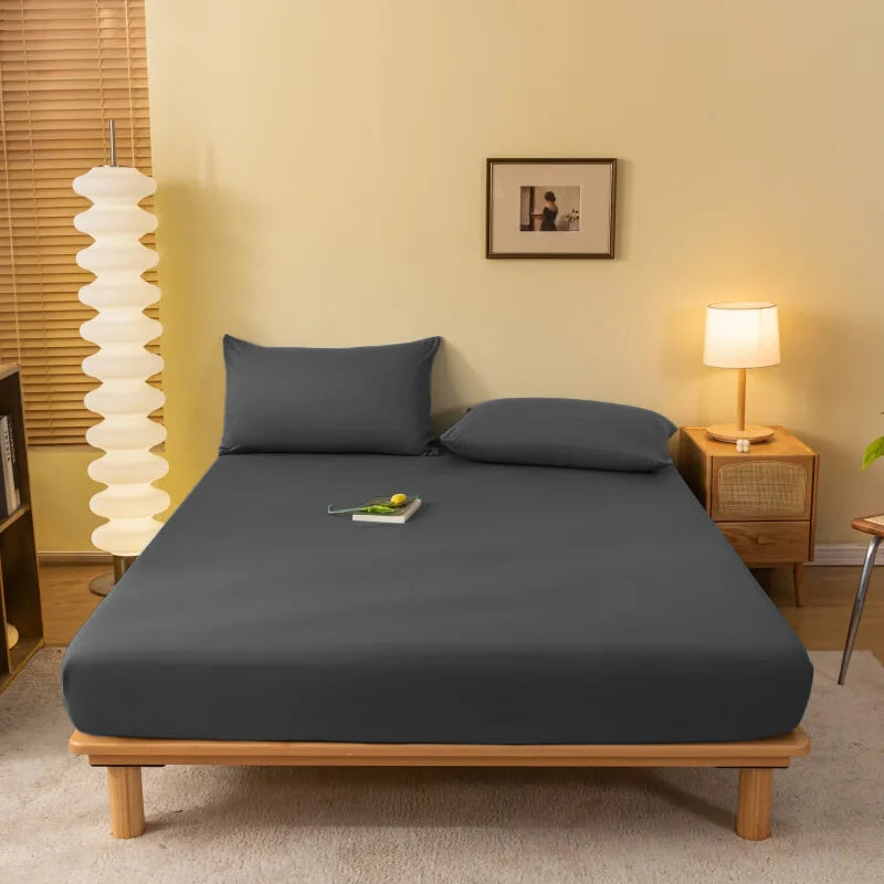 Afralia™ Cozy Solid Color Fitted Sheet - All Seasons Mattress Cover