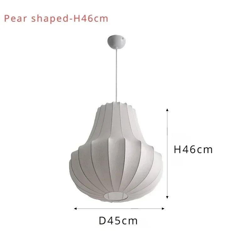 Afralia™ Japanese Silk Pendant Chandelier - Modern Designer Home Lighting
