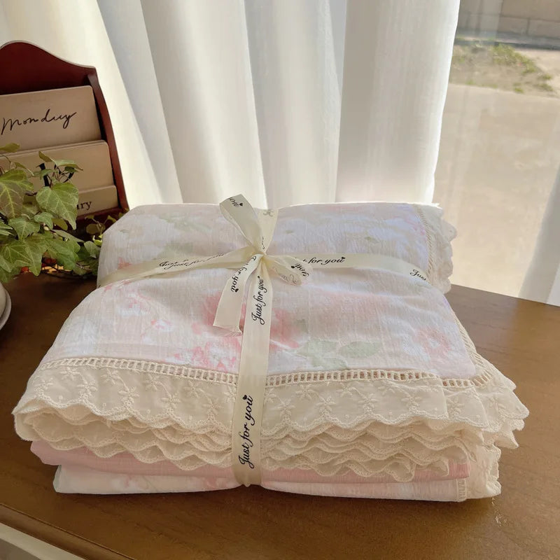 Afralia™ Lace Romantic Comforter Set - Full Twin Double Size Bed Linens